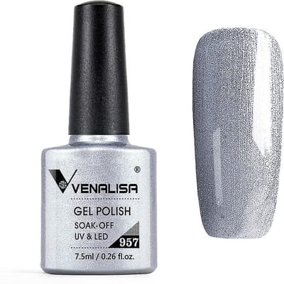 Venalisa UV Gellak Zilver - 7.5 ml - Gellak Zilver - Zilveren Gellak - Gellak Zilver Glitter - Gellak Silver - Gellak Kleuren - Venalisa Gellak - Gellak Nagellak