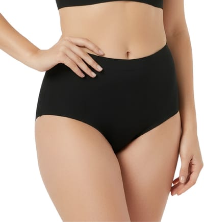 Naadloze High Waist Menstruatie Slip - Nova - 4 Laags - Maat S - Zwart - Lekvrij Menstruatie Ondergoed - Period Underwear - Bamboe Dames Ondergoed - Incontinentie Ondergoed - Wasbaar - Herbruikbare Inlegkruisjes - Naadloos - Incontinentiebroekjes