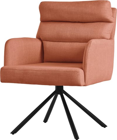Eetkamerstoel oranje draaibaar met afneembaar rugkussen gestoffeerd tot 120 kg ML design