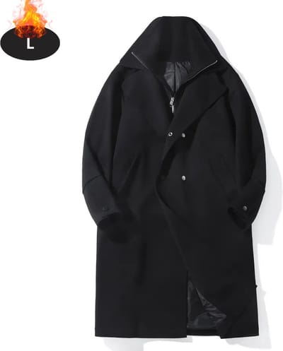 Livano Mantel Heren - Tussenmantel - Jas - Mantelpakje - Trenchcoat - Overjas - Overcoat - Winter - Zwart - L