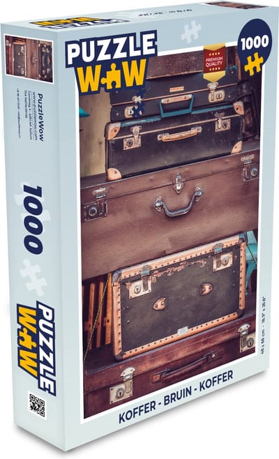 Puzzel Koffer - Bruin - Koffer - Legpuzzel - Puzzel 1000 stukjes volwassenen