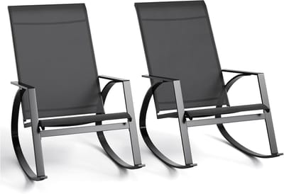 Moderne Schommelstoel voor Buiten - Oversized Relaxfauteuil - Weerbestendig Metaal - Inclusief Dik Comfortabel Kussen - Tuinstoel voor Terras, Balkon & Tuin