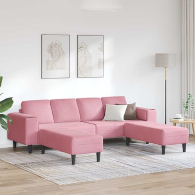 Woonkamerbank 3-delig Roze 250 x 188 x 76 cm