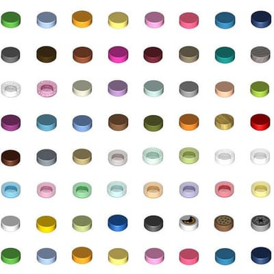 1000 stuks/partij Tegel 1x1 Rond 98138 Speciaal Blok MOC Bouwsteen Compacte Deeltjes Blokken Onderdelen Compatibel met LOGO Speelgoed gray