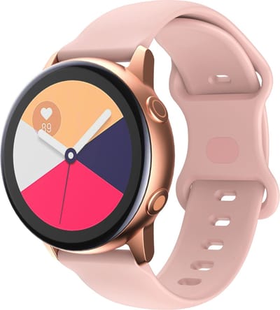 Cadorabo Silicone bandje 20mm geschikt voor Samsung Galaxy Watch 42mm / 3 / 4 / 5 / Sport in ROZE - Vervangingsmanchet geschikt voor Huawei Watch 2 geschikt voor Nokia Steel geschikt voor LG Watch Sport enz.