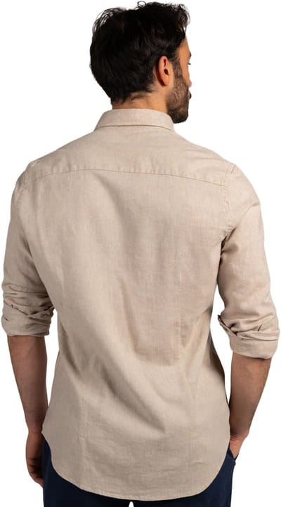 Beige linnen casual overhemd New Zealand