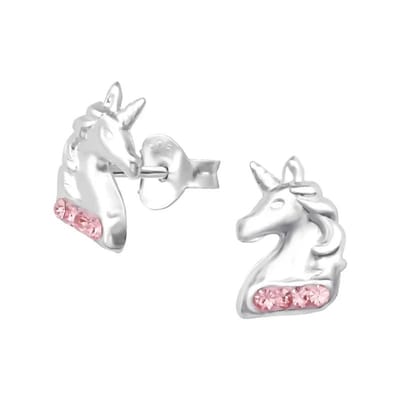 Aramat Jewels | Oorbellen | Unieke Zilveren Unicorn Oorbellen - Tijdloos & Elegant | | | |7mm | Zilver | Kinderen | Verkleurd niet