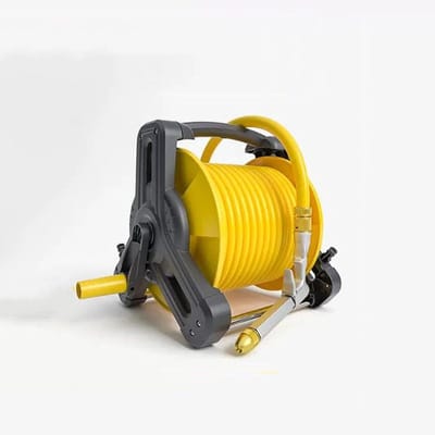 Slanghaspel Kar - Slangopberger - Tuin Bewatering - Draagbaar Met Wielen - 10 Meter - Geel