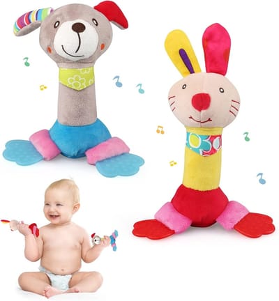 Speelgoedset voor pasgeborenen met rammelaars en bijtring - Sensory Spielzeug voor baby's
