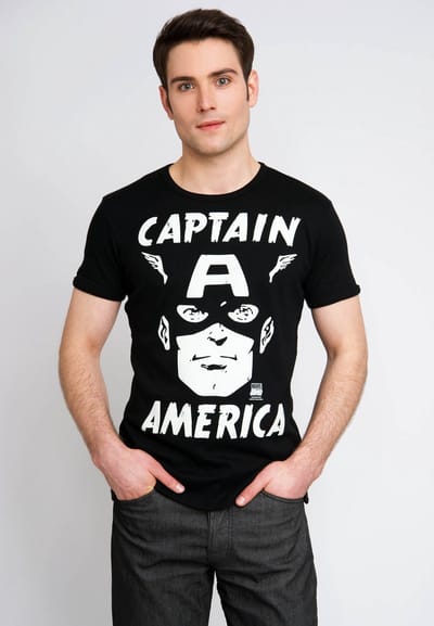 Logoshirt T-Sirt Captain America - Portrait