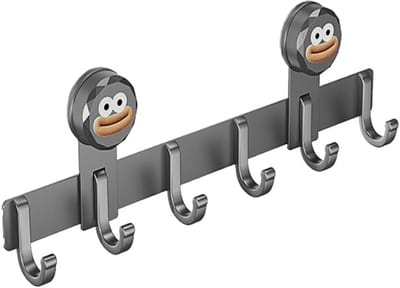 Boorloos wand‑opberghouder voor stofzuiger‑sleutels met 6 haken, 45 cm – decoratief wandrek voor keuken, badkamer, woonkamer en slaapkamer