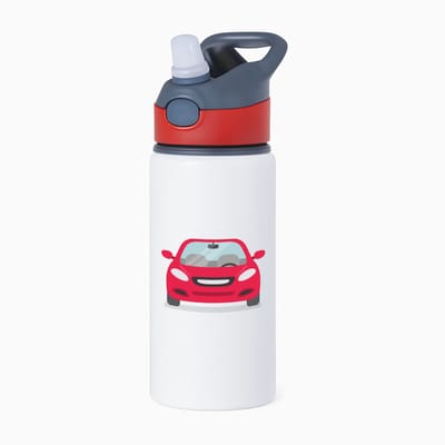 Hacebo® - Auto's waterfles met rietje rood - Auto - Autoliefhebbers - autosport - motorsport - water fles - 650ML