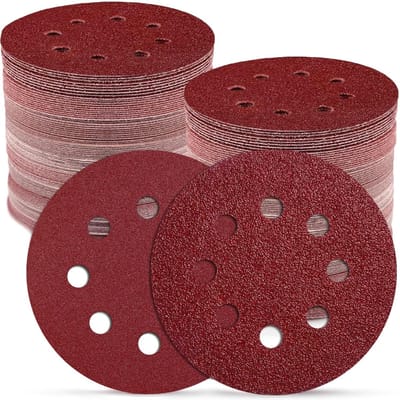 Dailygoods- Schuurschijven 125 mm - 110 Stuks - Klittenbandsluiting - Korrel P40/P60/P80/P100/P120/P180/P240 - 8 Gaten - Antistatisch en Duurzaam - Schuurpapier
