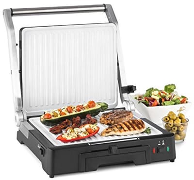 Multifunctionele Contactgrill 3-in-1 - 2000W Tafelgrill en Paninimaker met Hoogwaardige Antiaanbaklaag
