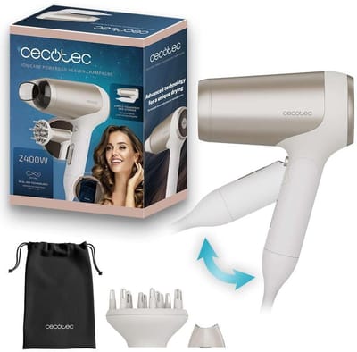 Cecotec Föhn IoniCare Power&Go Heaven 2400W Champagne Opvouwbaar Ionische Diffuser