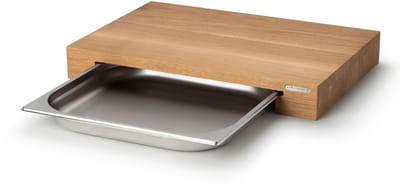 Continenta Snijplank met Inox Lade - Eikenhout - 48 x 32,5 x 6cm
