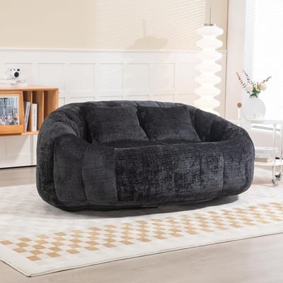 Zitzak Bank - Lounge Stoel - Ontspannen Zitten - Traagschuim Vulling - 95 x 150 cm - Zwart