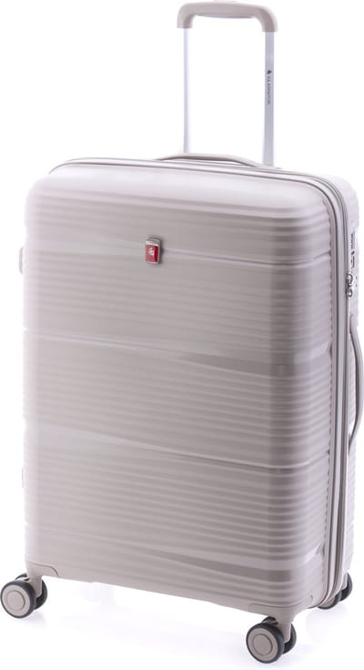 Gladiator Bionic Middelgrote Koffer - 65 cm - 65/80 liter - Expandable - TSA slot - Eco Friendly Recyclebaar PP - Beige