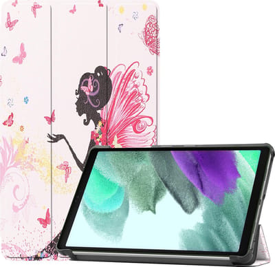 Hoesje Geschikt voor Samsung Galaxy Tab A7 Lite - Dun & Stevig - Trifold Bookcase - Hard Cover - Hardcover Book Case - Tablet Hoes - Elfje