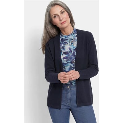 Lichtgewicht cardigan met scheerwol - marine - Gr. 19 van Goldner Fashion