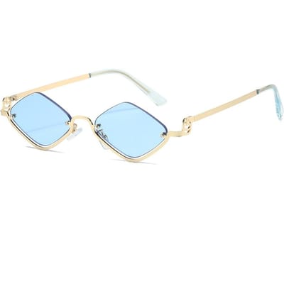 Nieuwe Luxe Metalen Halve Frame Diamant Dames Zonnebril Retro Merk Ontwerp Trend UV400 Bescherming as picture