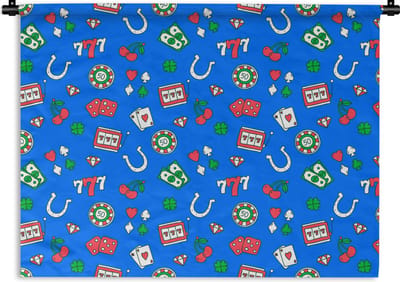 Wandkleed - Wanddoek - Patronen - Casino - Gokkast - Poker - 120x90 cm - Wandtapijt