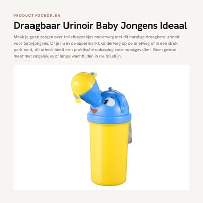 Dailygoods - Draagbaar Urinoir Baby Jongens - Ideaal Voor Noodgevallen - Compact Formaat - Voorkomt Ongemak - Geschikt Voor Openbare Plaatsen