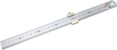 Shinwa Rvs Lineaal 30 cm – met aanslag 76752