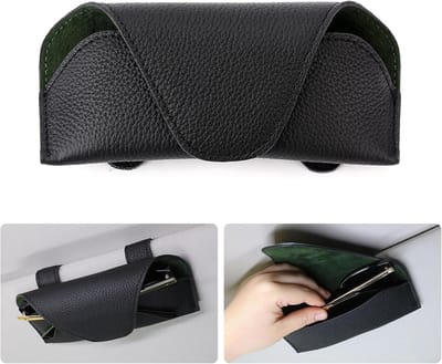 Famanu – Brillenhouder Voor Autozonneklep MagnetischAuto Zonnebrilhouder Brillenkoker Ticket Kaarten Clip Autovizier Accessoires Universele Autobrillenhouder (Zwart)