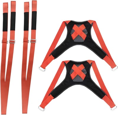 Draagbanden Set - Verhuisbanden - Meubels Verplaatsen - Ergonomisch Draagsysteem - Tot 800 Lbs - Zwart
