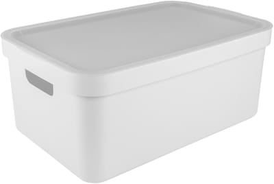 Sunware opbergbox Sigma - met deksel - kunststof - 45L - wit - opbergbakken - 39 x 59 x 24 cm