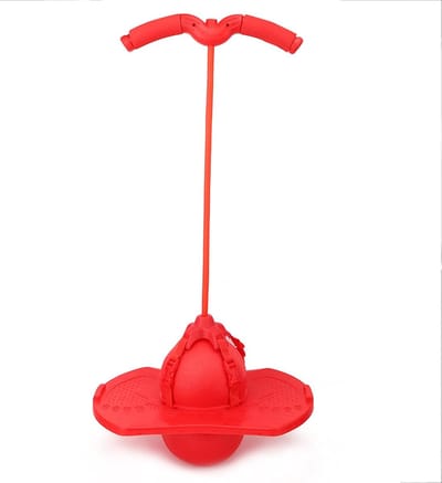 Springbal met Handvat - Buitenspeelgoed Bal - Actieve Beweging - Antislip Pedalen - 39 x 31 x 8 cm - Rood