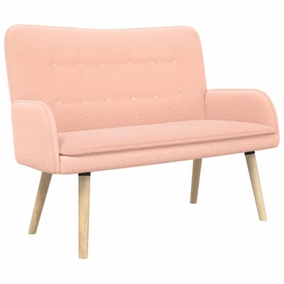 vidaXL - 2-Zits - Sofa - Roze - 115 - x - 61 - x - 87 - cm - Bouclé