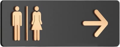 KZQ Wandgemonteerd Acryl Toiletbordje Rechts Gericht Voor Kantoor Restaurant Hotel En Winkelcentrum