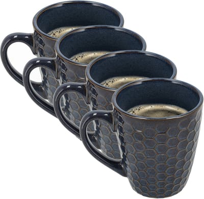 Mokken 4 Stuks 200 ml – Koffiemokken met Oor – Aardewerk Koffiekopjes en Cappuccino Kopjes – Theemokken voor Koffie en Thee