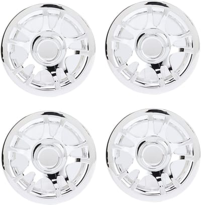Set van 4 Stuks 8 Inch Trolley Wielnaafdeksels, Chroom Plated Bescherming voor Wielen, ABS Wielcovers en Rim Beschermers voor Carts