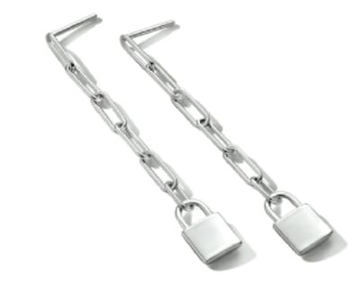 Schitterende Zilveren Oorhangers Paperclip met Slot