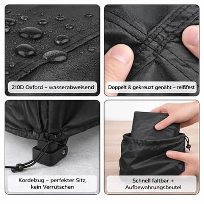 Dailygoods- Wagenhoes Waterdicht - Opvouwbare Wagenhoes - Zware Stofdichte Hoes - 210D Oxford-Stof - Allround Bescherming - Geschikt voor de meeste Wagenkarren - Tuinwagenhoes