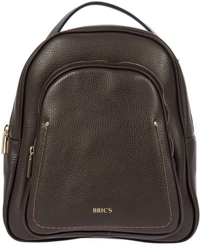 BRIC'S Leren vrijetijdsrugzak rugzak Gondola Peonia Backpack Ebony donkerbruin
