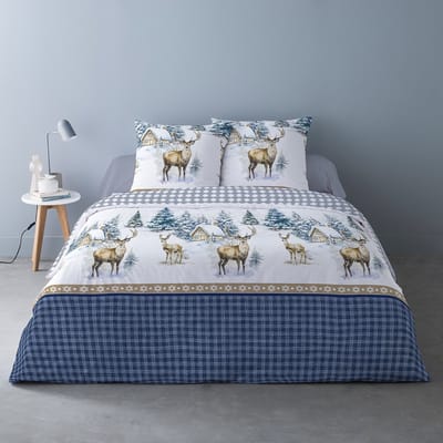 Dekbedovertrek Flanel - Winter - 240 x 220 cm - Lits-Jumeaux - Nepsa Blue