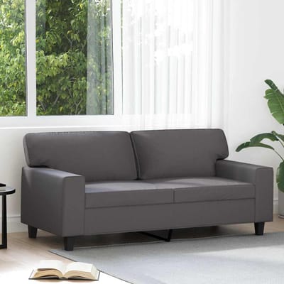 vidaXL - Tweezitsbank - 140 - cm - kunstleer - grijs
