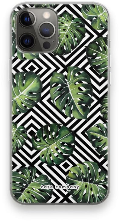 Case Company® - Hoesje geschikt voor iPhone 12 Pro Max hoesje - Geometrische jungle - Soft Cover Telefoonhoesje - Bescherming aan alle Kanten en Schermrand