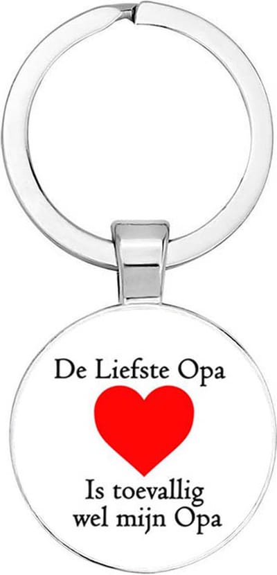 Akyol - De liefste opa is toevallig wel mijn opa Sleutelhanger - opa - de liefste opa - familielid - cadeautje voor opa - familie - beste ooit - cadeau - verjaardag - kado - geschenk - gift - verrassing - 2,5 x 2,5 CM