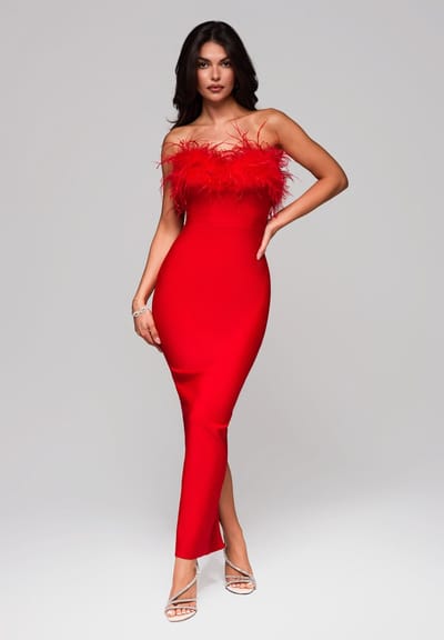 LARICA Jurk - Rits - Effen - Jurk Rood XS