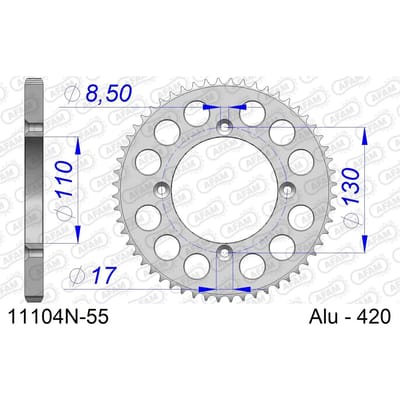 Tandwiel Afam 420 55 dents