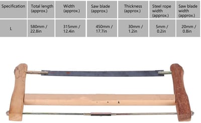 Dailygoods- Kaderzaag Hoogwaardig Teakhout - Handzaag voor Hout - Slijtvast Mangaanstaal - Draagbare Zaag - Hout Snijgereedschap - Fijn Gepolijst Oppervlak