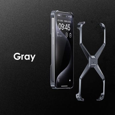Coque de téléphone en alliage d'aluminium métallique sans monture de type X pour iPhone 12 13 14 15 Pro Max Plus, housse de protection amovible à dissipation thermique Funda For iPhone 14 Pro black