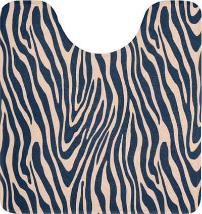 WC mat met uitsparing 55x60 cm - Antislip - Zebra - Patroon - Blauw - Beige - Toiletmat met uitsnijding - Vloermat - Douchemat - Toilet tapijt - Toiletmatten