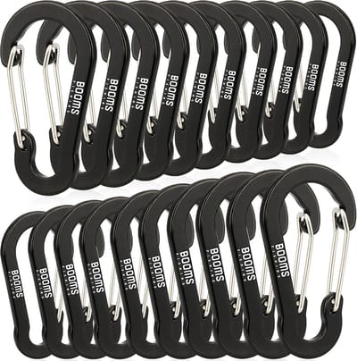 Karabijnhaak Clips - Mini Haken Set - Sleutelhouder Bevestiging - Lichtgewicht Aluminium - 5 x 2.5 cm - Zwart