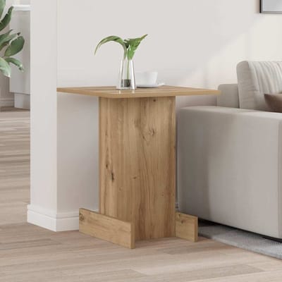 vidaXL - Bijzettafel - Artisan - Eiken - 44,5 - x - 45 - x - 55 - cm - Bewerkt - hout